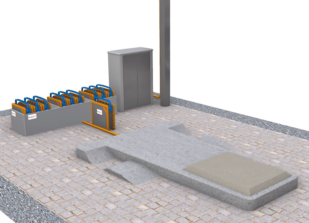 epowertec.de E-Mobility-News: RESBATT Autonome modulare  Elektrofahrzeug-Ladestation mit Induktivladung und mobilem Speichersystem von epowertec.de