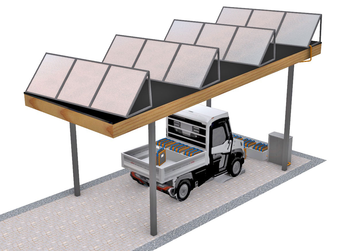 epowertec.de E-Mobility-News: RESBATT Autonome modulare  Elektrofahrzeug-Ladestation mit Induktivladung und mobilem Speichersystem von epowertec.de